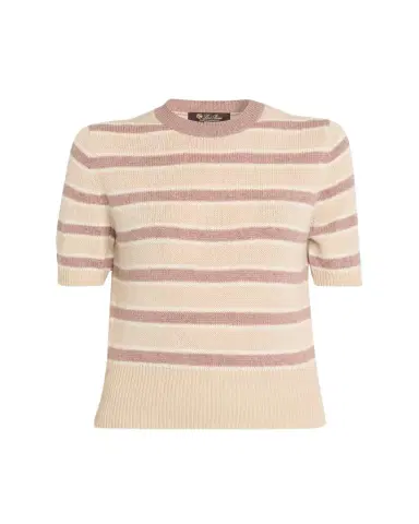Loro Piana Fobello Cashmere Striped Crewneck Sweater | Thumbnail 1 Loro Piana Fobello Cashmere Striped Crewneck Sweater | Thumbnail 1