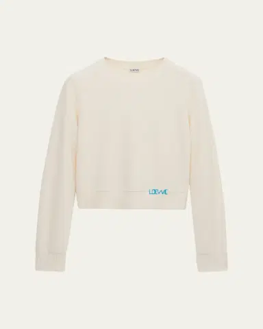 Loewe Logo Embroidered Wool Crewneck Sweater | Thumbnail 4 Loewe Logo Embroidered Wool Crewneck Sweater | Thumbnail 4