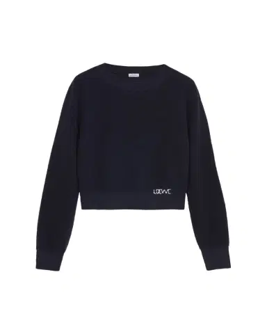 Loewe Logo Embroidered Wool Crewneck Sweater | Thumbnail 1 Loewe Logo Embroidered Wool Crewneck Sweater | Thumbnail 1