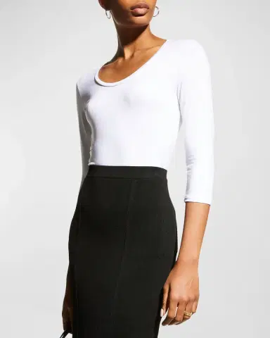 Majestic Filatures Soft Touch 3/4-Sleeve Scoop-Neck Tee | Thumbnail 14