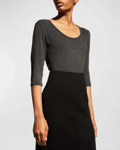 Majestic Filatures Soft Touch 3/4-Sleeve Scoop-Neck Tee | Thumbnail 18