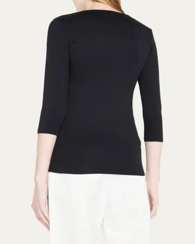 Majestic Filatures Soft Touch 3/4-Sleeve Scoop-Neck Tee | Thumbnail 3