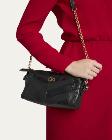 Valentino Garavani Small Chevron Patchwork Leather Shoulder Bag | Thumbnail 2 Valentino Garavani Small Chevron Patchwork Leather Shoulder Bag | Thumbnail 2