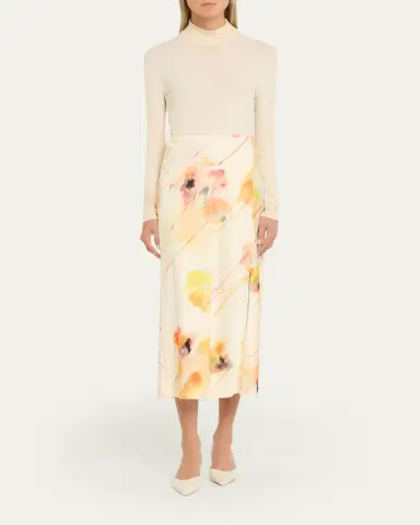 Jason Wu Collection Washed Satin Floral-Print Midi Skirt | Thumbnail 2 Jason Wu Collection Washed Satin Floral-Print Midi Skirt | Thumbnail 2
