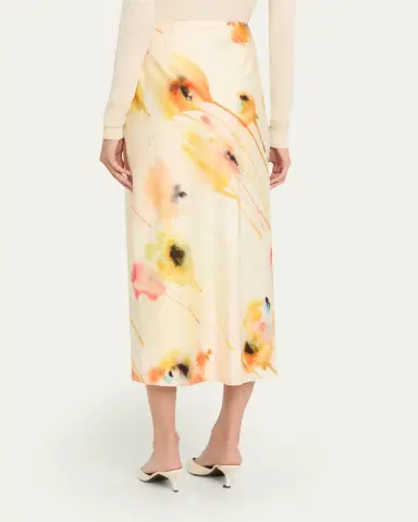 Jason Wu Collection Washed Satin Floral-Print Midi Skirt | Thumbnail 3 Jason Wu Collection Washed Satin Floral-Print Midi Skirt | Thumbnail 3