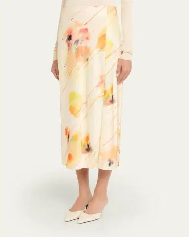 Jason Wu Collection Washed Satin Floral-Print Midi Skirt | Thumbnail 4 Jason Wu Collection Washed Satin Floral-Print Midi Skirt | Thumbnail 4