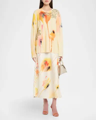 Jason Wu Collection Washed Satin Floral-Print Midi Skirt | Thumbnail 6 Jason Wu Collection Washed Satin Floral-Print Midi Skirt | Thumbnail 6