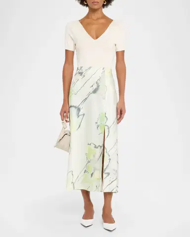 Jason Wu Collection Watercolor Crepe Satin Slip Midi Skirt | Thumbnail 6 Jason Wu Collection Watercolor Crepe Satin Slip Midi Skirt | Thumbnail 6