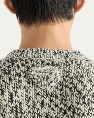 Prada Men's Melange Wool Knit Cardigan | Thumbnail 2 Prada Men's Melange Wool Knit Cardigan | Thumbnail 2