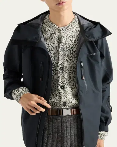 Prada Men's Melange Wool Knit Cardigan | Thumbnail 4 Prada Men's Melange Wool Knit Cardigan | Thumbnail 4