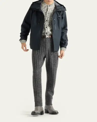 Prada Men's Melange Wool Knit Cardigan | Thumbnail 5 Prada Men's Melange Wool Knit Cardigan | Thumbnail 5