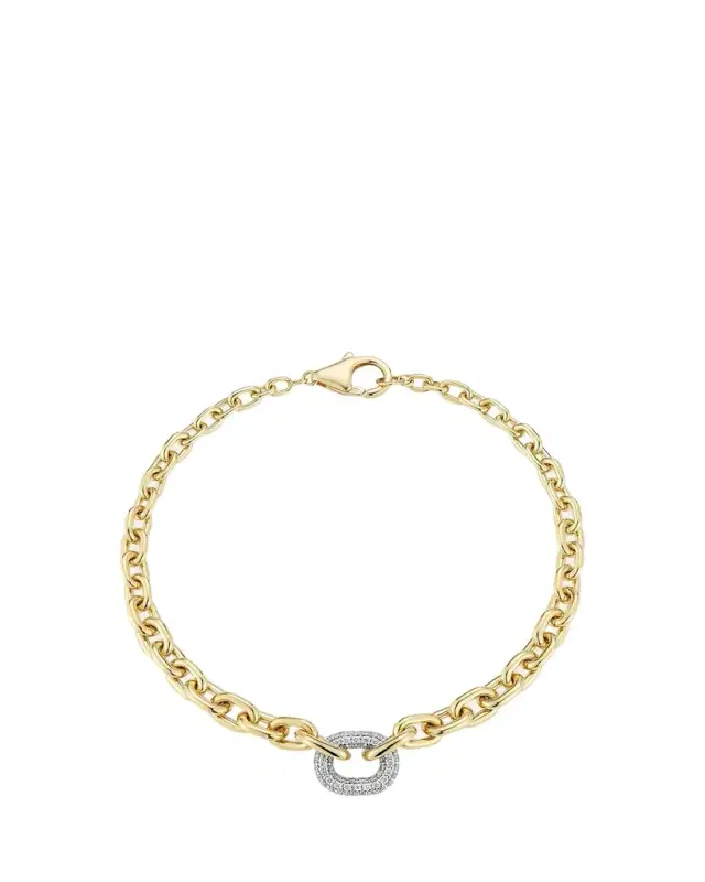 Morrell Graduated Link Bracelet with Single Diamond Link