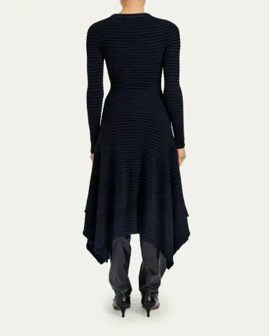 Proenza Schouler Didi Matte Viscose Velvet Stripe Dress | Thumbnail 3 Proenza Schouler Didi Matte Viscose Velvet Stripe Dress | Thumbnail 3