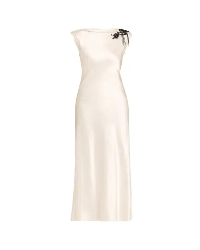 Embellished Washed Twill Column Gown