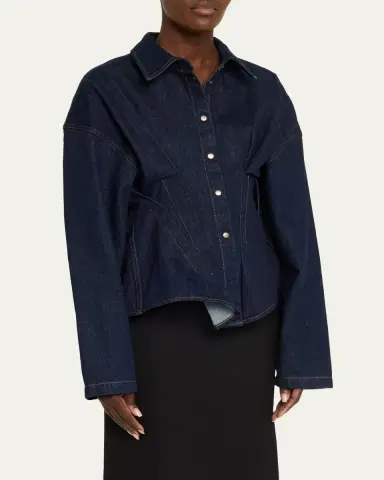 A.W.A.K.E. MODE Twisted Denim Shirt | Thumbnail 4