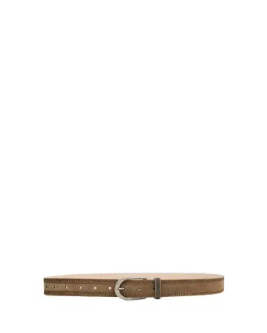 Brunello Cucinelli Wes Textured Suede Belt with Monili Trim | Thumbnail 1