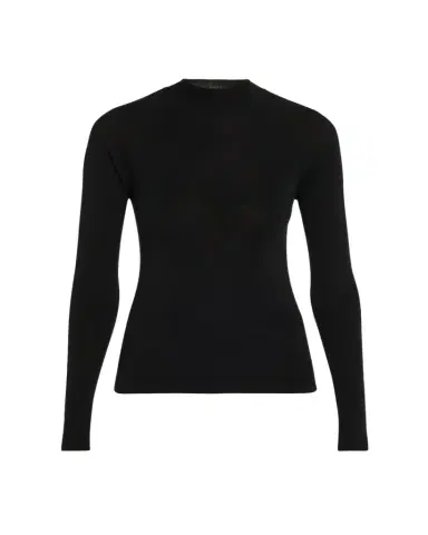 MAJESTIC FILATURES Mock-Neck Merino Silk Micro Rib Knit T-Shirt | Thumbnail 1