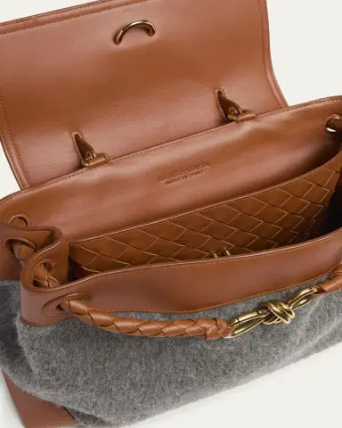 Bottega Veneta Ciao Ciao Medium Felt & Leather Top-Handle Bag | Thumbnail 4 Bottega Veneta Ciao Ciao Medium Felt & Leather Top-Handle Bag | Thumbnail 4