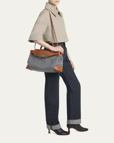 Bottega Veneta Ciao Ciao Medium Felt & Leather Top-Handle Bag | Thumbnail 5 Bottega Veneta Ciao Ciao Medium Felt & Leather Top-Handle Bag | Thumbnail 5