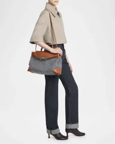 Bottega Veneta Ciao Ciao Medium Felt & Leather Top-Handle Bag | Thumbnail 9 Bottega Veneta Ciao Ciao Medium Felt & Leather Top-Handle Bag | Thumbnail 9