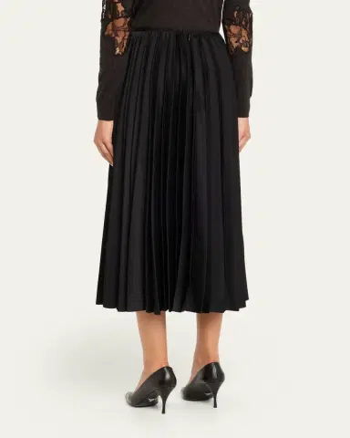 Jason Wu Collection Pleated Crepe Satin Midi Skirt | Thumbnail 3
