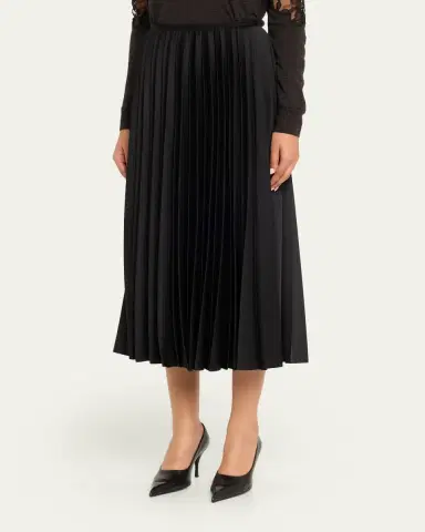 Jason Wu Collection Pleated Crepe Satin Midi Skirt | Thumbnail 4