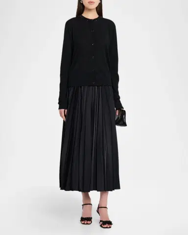Jason Wu Collection Pleated Crepe Satin Midi Skirt | Thumbnail 6