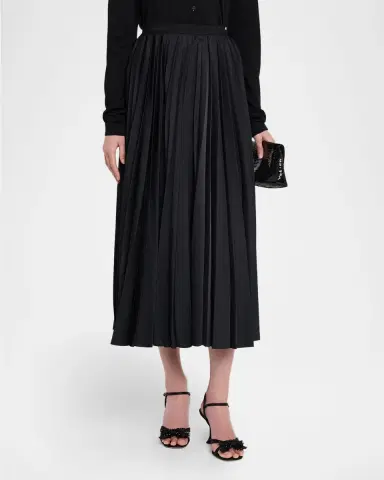 Jason Wu Collection Pleated Crepe Satin Midi Skirt | Thumbnail 8