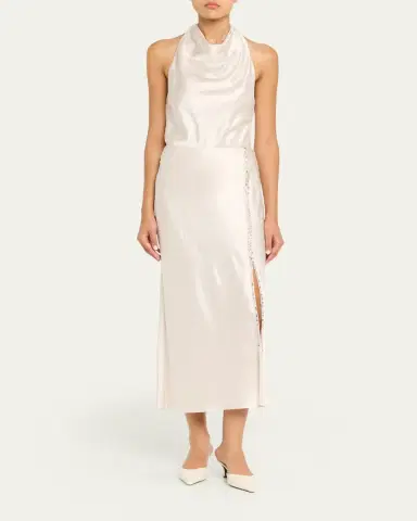 Jason Wu Collection Crystal-Trim Washed Twill Bias Midi Skirt | Thumbnail 2 Jason Wu Collection Crystal-Trim Washed Twill Bias Midi Skirt | Thumbnail 2