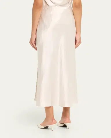 Jason Wu Collection Crystal-Trim Washed Twill Bias Midi Skirt | Thumbnail 3 Jason Wu Collection Crystal-Trim Washed Twill Bias Midi Skirt | Thumbnail 3