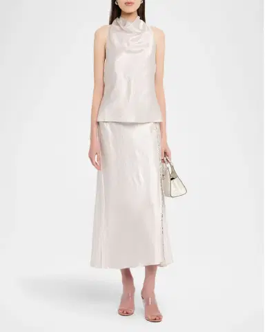 Jason Wu Collection Crystal-Trim Washed Twill Bias Midi Skirt | Thumbnail 6 Jason Wu Collection Crystal-Trim Washed Twill Bias Midi Skirt | Thumbnail 6
