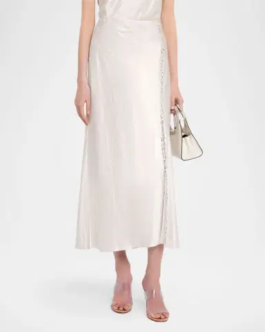 Jason Wu Collection Crystal-Trim Washed Twill Bias Midi Skirt | Thumbnail 8 Jason Wu Collection Crystal-Trim Washed Twill Bias Midi Skirt | Thumbnail 8