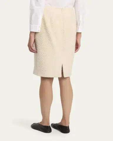 THE ROW Malva Textured Wool Pencil Skirt | Thumbnail 3