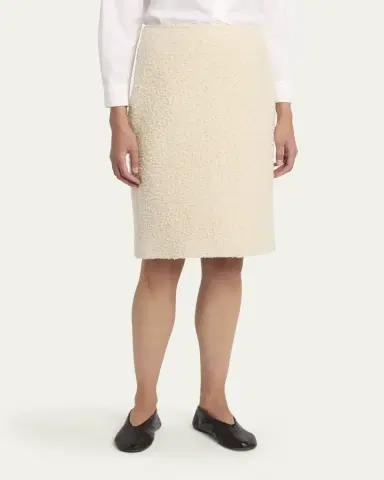 THE ROW Malva Textured Wool Pencil Skirt | Thumbnail 4
