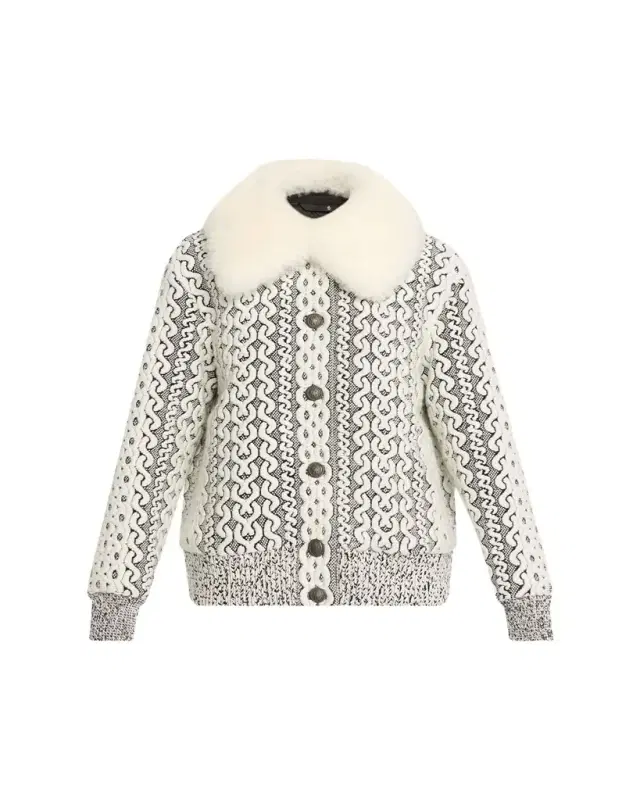 Moncler Grenoble Beille Bomber Jacket with Detachable Shearling Collar