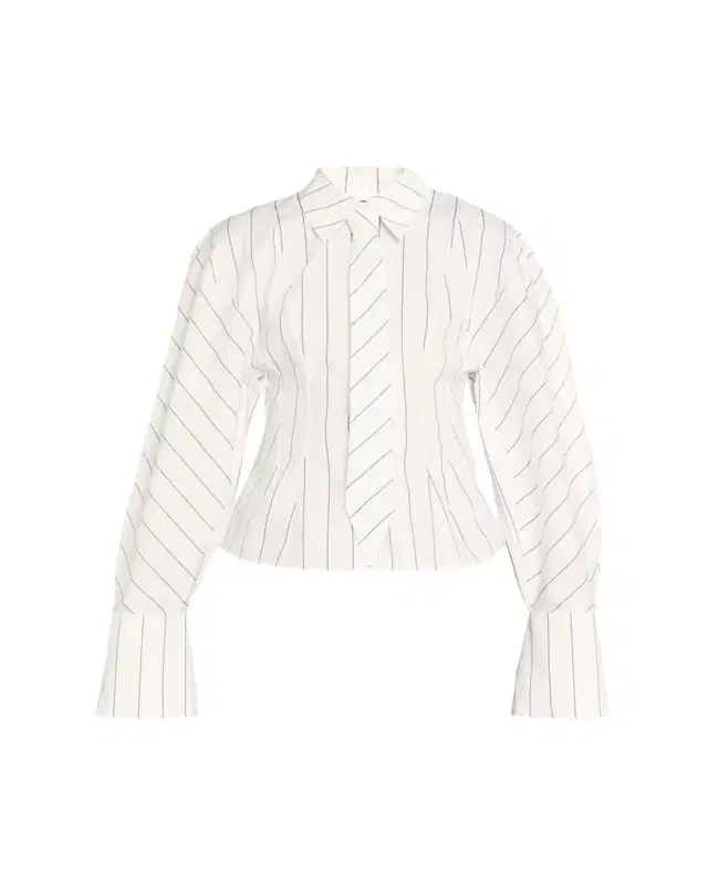 Oversized Puff-Sleeve Poplin Shirt