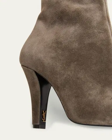 Saint Laurent 95mm Jill Suede Ankle Booties | Thumbnail 3