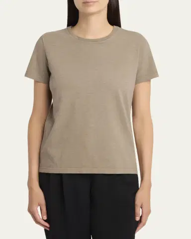 THE ROW Wesler Short-Sleeve Cotton T-Shirt | Thumbnail 4