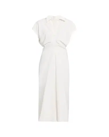 Brunello Cucinelli Draped Linen Twill Ankle Polo Dress With Monili Trim | Thumbnail 1