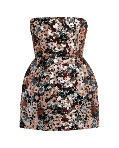 Bronx and Banco Maraya Strapless Floral Sequin Fit & Flare Mini Dress | Thumbnail 1