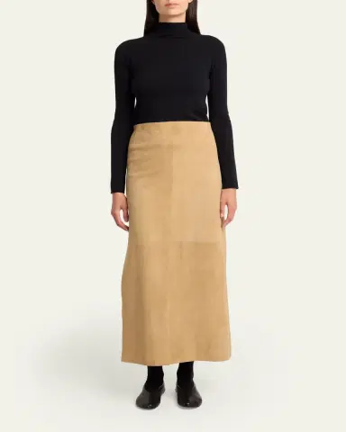 The Row Danas Suede Maxi Apron Skirt | Thumbnail 2