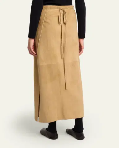 The Row Danas Suede Maxi Apron Skirt | Thumbnail 3