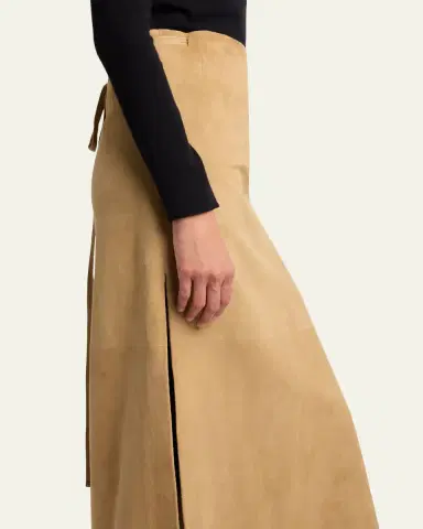 The Row Danas Suede Maxi Apron Skirt | Thumbnail 5