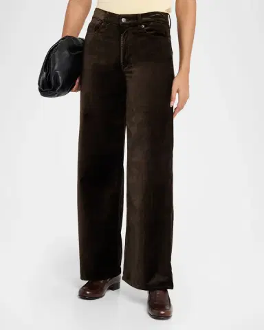 FRAME Le Slim Palazzo Velvet Jeans | Thumbnail 8