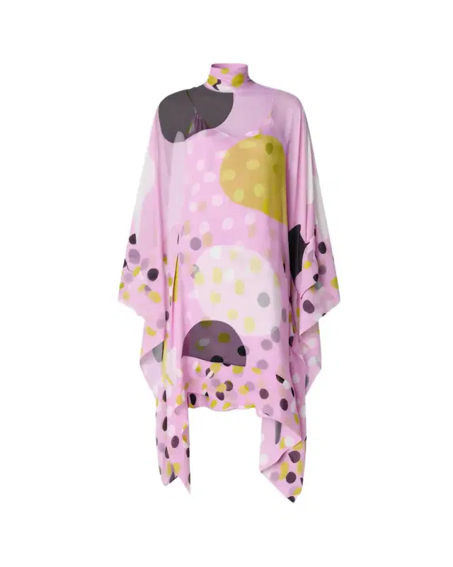 Fortuna Polka Dot Silk Chiffon Maxi Dress