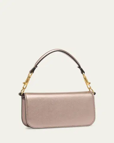 Valentino Garavani Small Crystal VLogo Metallic Leather Top-Handle Bag | Thumbnail 3
