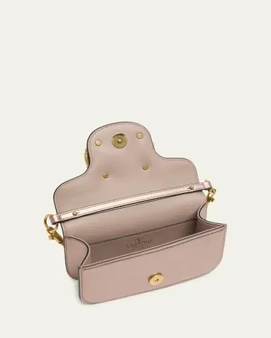 Valentino Garavani Small Crystal VLogo Metallic Leather Top-Handle Bag | Thumbnail 4