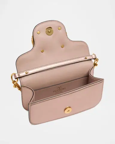 Valentino Garavani Small Crystal VLogo Metallic Leather Top-Handle Bag | Thumbnail 8