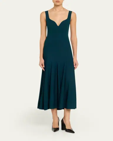 Alaïa Sweetheart-Neck Rib Drop-Waist Maxi Dress | Thumbnail 2 Alaïa Sweetheart-Neck Rib Drop-Waist Maxi Dress | Thumbnail 2