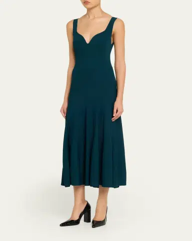 Alaïa Sweetheart-Neck Rib Drop-Waist Maxi Dress | Thumbnail 4 Alaïa Sweetheart-Neck Rib Drop-Waist Maxi Dress | Thumbnail 4